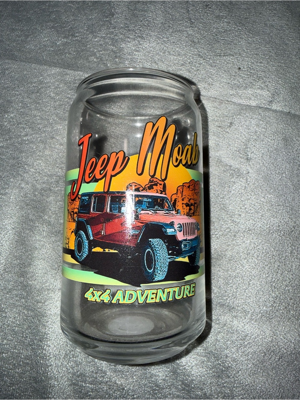 Jeep Moab 4x4 Adventure Glass Canister - Red Jeep Design